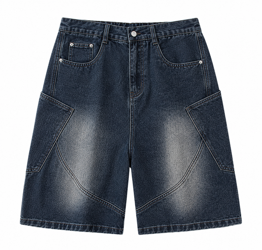 "Night Shade" Carpenter Denim Shorts
