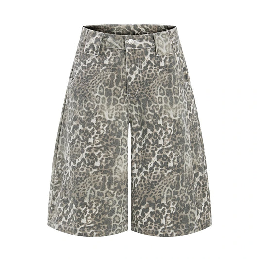 "Leopard Print" Denim Jorts